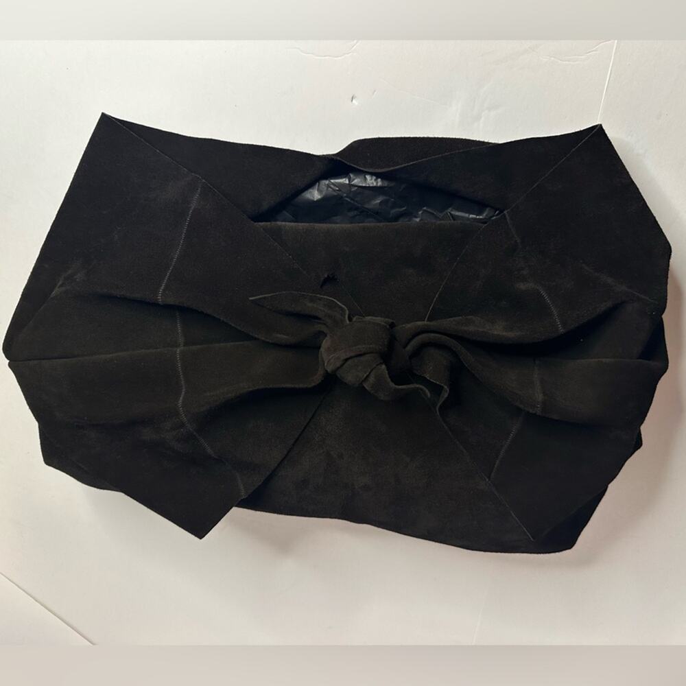 The Row Suede Bindle Bag Black Slouchy Sack Knotted Shoulder Strap Authentic - Picture 9 of 14